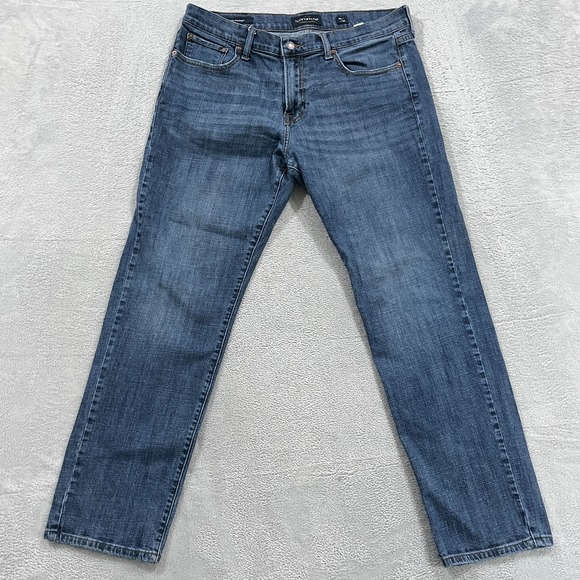 Lucky Brand Jeans Mens 36x32 Blue Dark Wash 221 Original Fit Straight Leg Cowboy